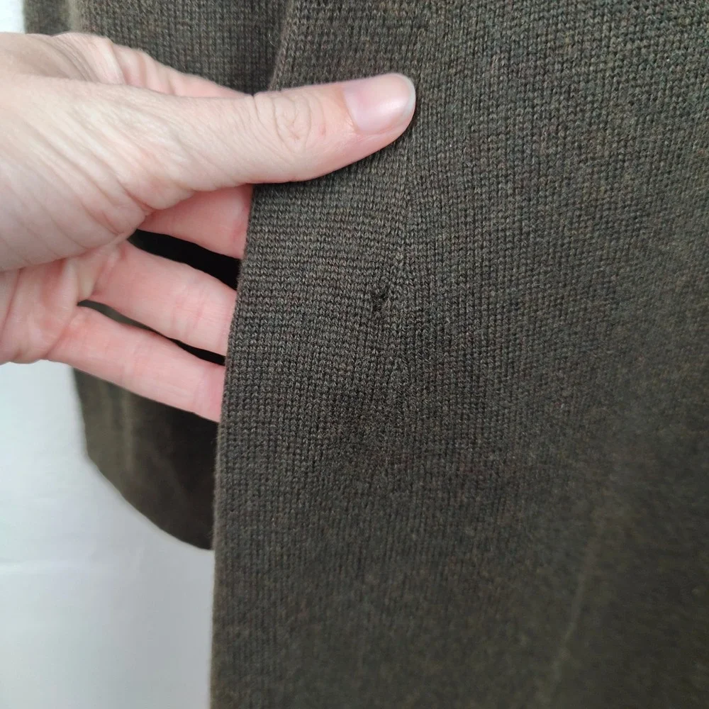 Ralph Lauren Black Label Cashmere Ruffle Duster Cardigan Womens Medium FLAWED - Picture 9 of 13